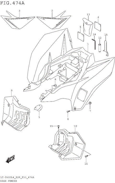 REAR FENDER (LT-Z400L4 E28)