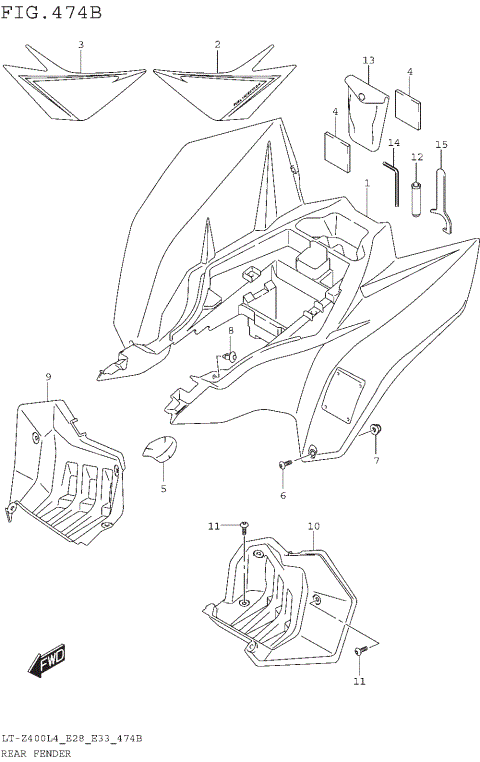 REAR FENDER (LT-Z400L4 E33)