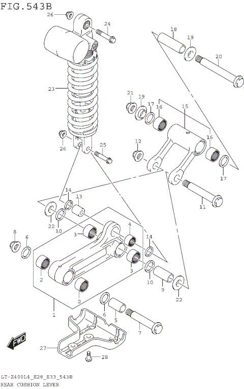 REAR CUSHION LEVER (LT-Z400L4 E33)