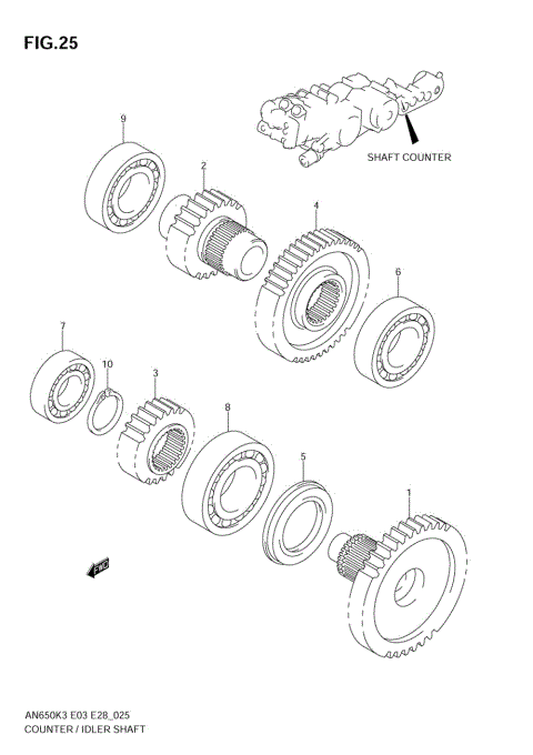 SHAFT COUNTER/IDLER (MODEL K3/K4)