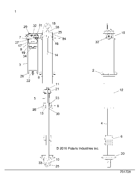 SUSPENSION, REAR SHOCK INTERNALS - Z17VDE99FM/S99FM/CM (701728)