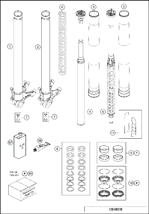 FRONT FORK DISASSEMBLED