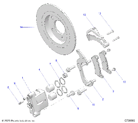 BRAKES, REAR CALIPER - R25X6W1RB9/BD/BM (C730983)