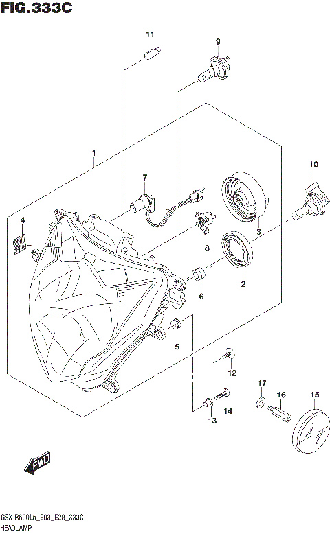 HEADLAMP (GSX-R600L5 E33)