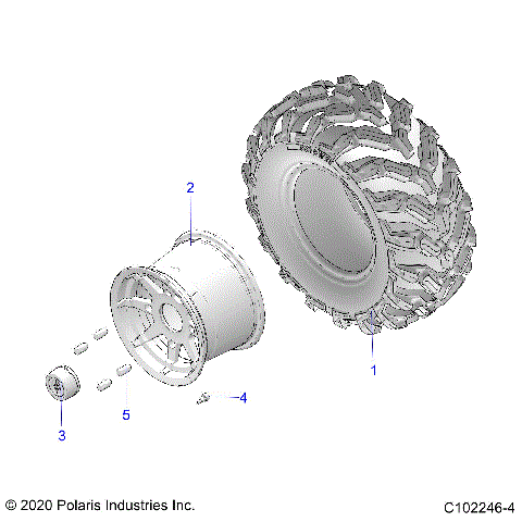 WHEELS, REAR TIRE - A23S6E57FK (C102246-4)