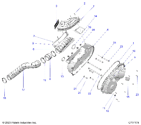 DRIVE TRAIN, CLUTCH COVER AND DUCTING - R25RRED4FA/DA/SD4CA/CK (C731174)