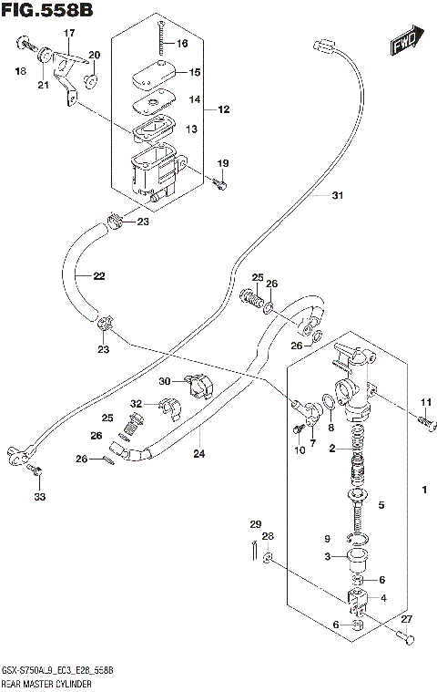 REAR MASTER CYLINDER (GSX-S750ZL9 E33)