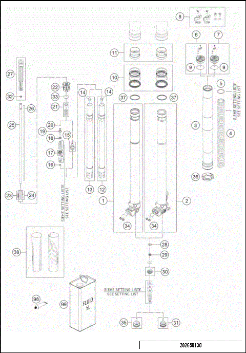 FRONT FORK DISASSEMBLED