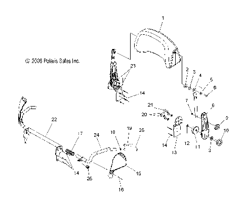 BODY, BACKREST and GRABHANDLE, PASSENGER - S10PT7FSL/FSM/FEL (49SNOWBACKREST09600TRG)