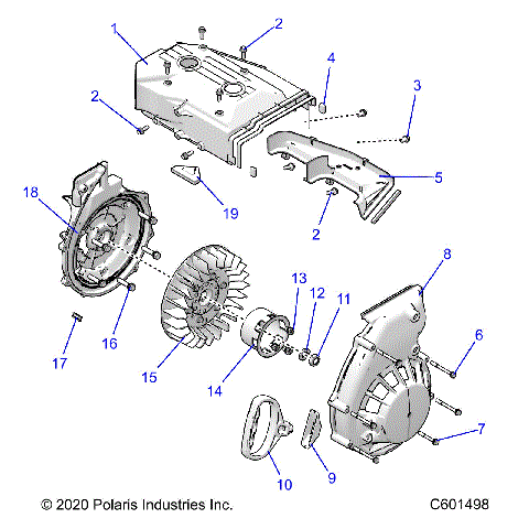 ENGINE, BLOWER HOUSING and RECOIL STARTER - S23CEU5TSL (C601498)