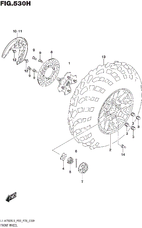 FRONT WHEEL (LT-A750XPZL9 P28)