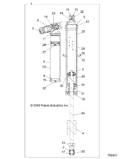 SUSPENSION, REAR SHOCK INTERNALS - Z18VEL92BK/BR/LK (702431)