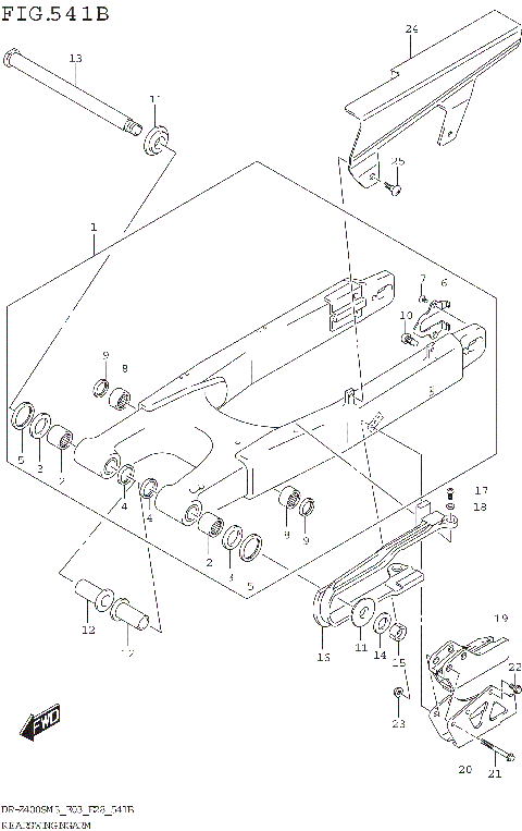 REAR SWINGINGARM (DR-Z400SM3 E28)