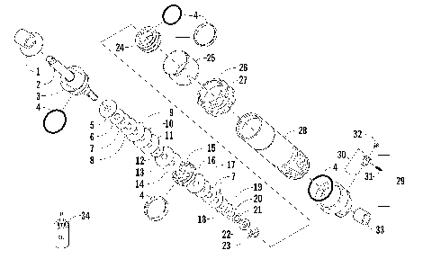 REAR SUSPENSION FRONT ARM SHOCK ABSORBER [99050]