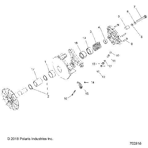 DRIVE TRAIN, PRIMARY CLUTCH - R22CDA57A1 (49RGRCLUTCHDRV12RZR570)