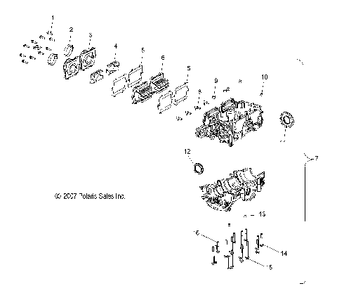 ENGINE, CRANKCASE - S08MX6JS/JE (49SNOWCRANKCASE08600IQ)