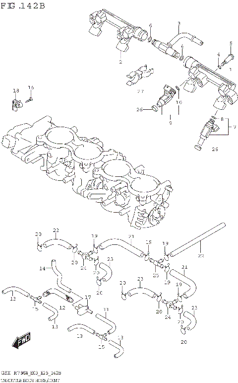 THROTTLE BODY HOSE/JOINT (E33)