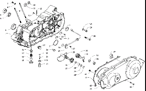 LEFT CRANKCASE AND COVER ASSEMBLY [303595]