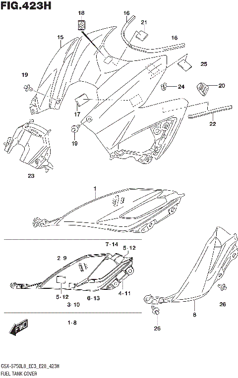 FUEL TANK COVER (GSX-S750AZL8 E33)