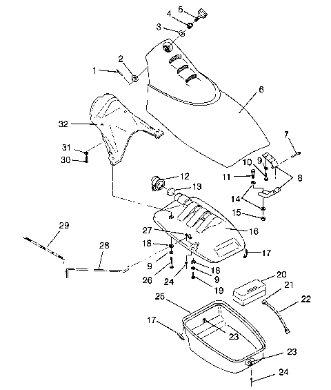 FRONT STORAGE COMPARTMENT SLX 780 B964287 and  Intl. SLX 780 I964287 (4937443744A008)