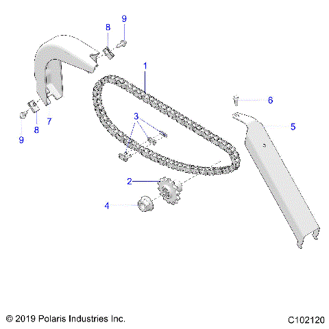 DRIVE TRAIN, CHAIN AND GUARDS - A23HBBO7B3/B7 (C102120)