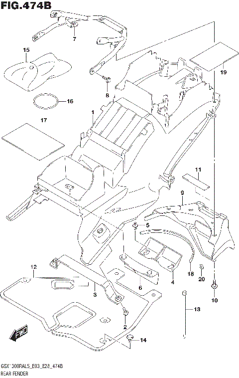 REAR FENDER (GSX1300RAL5 E28)