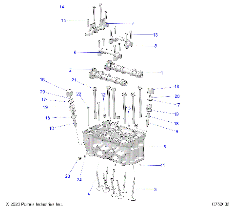 ENGINE, CYLINDER HEAD AND VALVES - G25GAB99 (C750035)