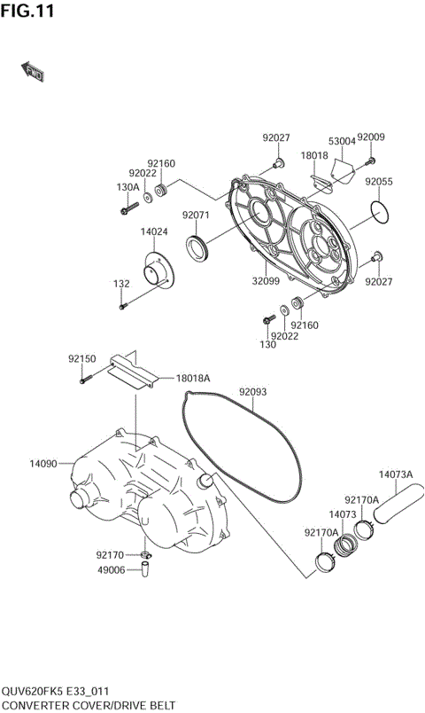 CONVERTER COVER/DRIVE BELT