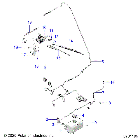 BODY, WATER BOTTLE PUMP AND WIPER KIT - R21RRZ99A9/AC/AP/AW/B9/BC/BP/BW (C701199)