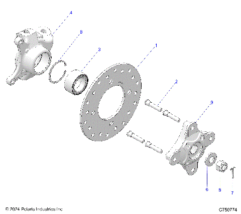 SUSPENSION, FRONT CARRIER AND HUB - Z25X4B92AP/BP (C750774)