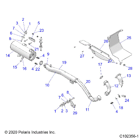 ENGINE, EXHAUST - A24S6E57A1 (C102356-1)