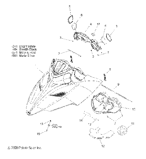 BODY, HOOD ASM. - S10PG8/PH8 ALL OPTIONS (49SNOWHOOD10800RMK)