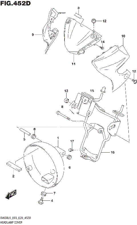 HEADLAMP COVER (SV650AL9 E33)