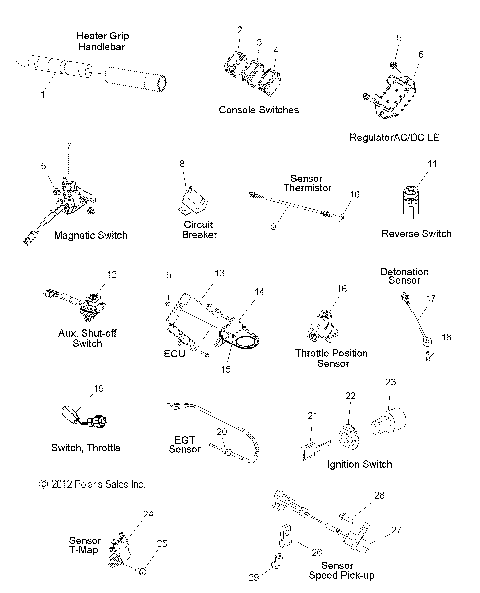 ELECTRICAL, SWITCHES, SENSORS and COMPONENTS - S15CL6/CW6 ALL OPTIONS (49SNOWELECT13SBASSLT)