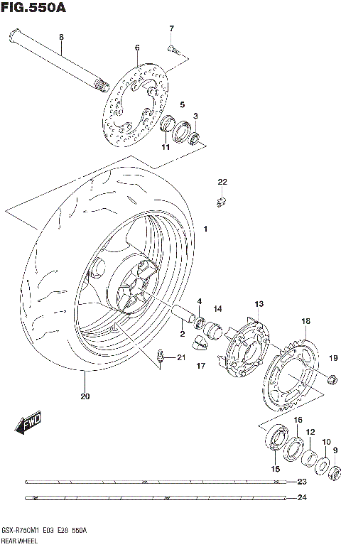 REAR WHEEL (GSX-R750Z)