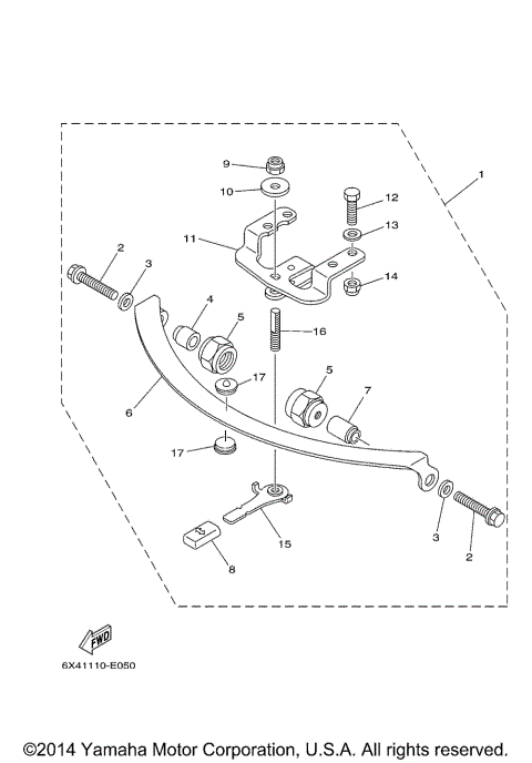 TILLER HANDLE STEERING FRICTION F75 F90 F115