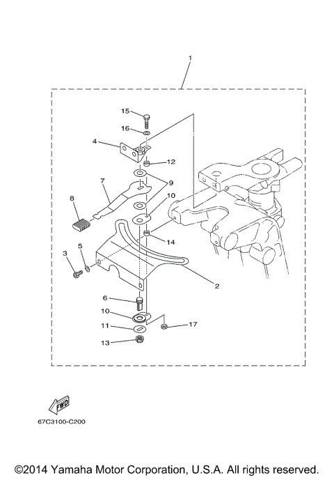 TILLER HANDLE STEERING FRICTION F30 F40