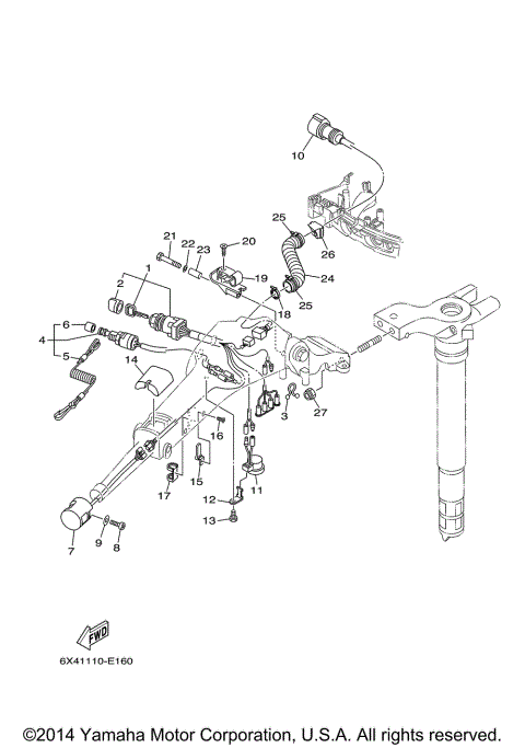 TILLER HANDLE F25 COMPLETE 2