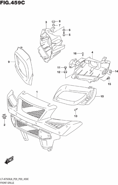 FRONT GRILLE (LT-A750XZL6 P33)