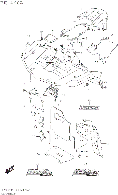 FRONT FENDER (LT-A750X:(P03,P33))