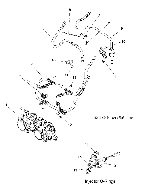 FUEL SYSTEM, RAIL, LINES and THROTTLE BODY - S10PT6HSL/HSM/HEM (49SNOWFUEL10600TRG)