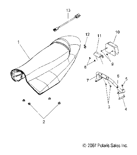 BODY, SEAT and TAILLIGHT (DRAGON) - S08PP7FS/FE (49SNOWSEAT08TRBODGN)
