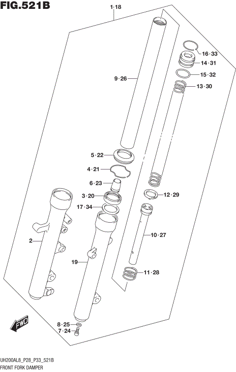 FRONT FORK DAMPER (UH200AL8 P33)