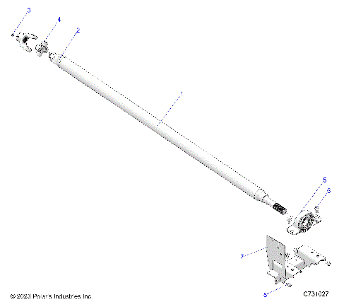 DRIVE TRAIN, MID PROP SHAFT - R25X6W1RB9/BD/BM (C731027)