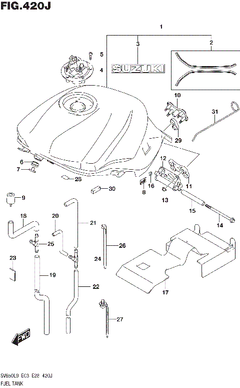 FUEL TANK (SV650XAL9 E28)