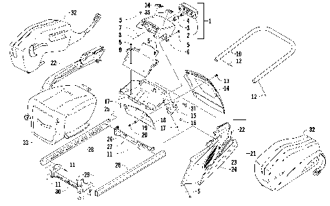 REAR BUMPER, RACK RAIL, SNOWFLAP, AND TAILLIGHT ASSEMBLY [91474]