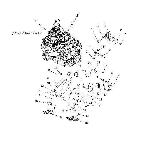 ENGINE, MOUNTING - S07PK6FS/FE/PM6FS/PM6FSA (49SNOWENGINEMOUNT600HO)