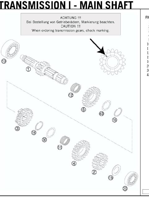 TRANSMISSION I - MAIN SHAFT