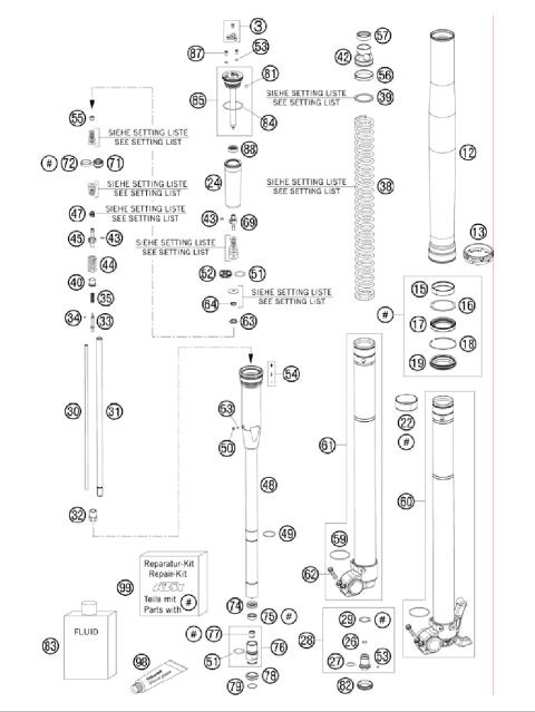 FRONT FORK DISASSEMBLED