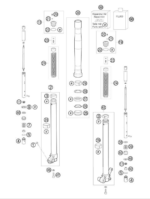 FRONT FORK DISASSEMBLED